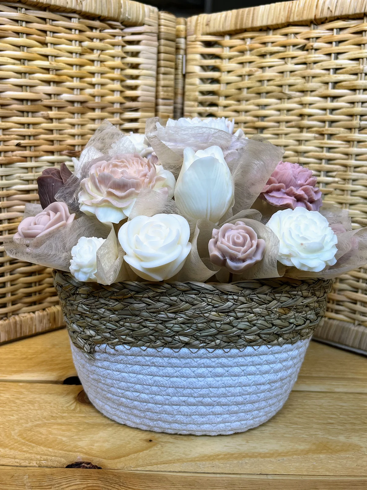 Bouquet mediano beige, foto 1 de 4